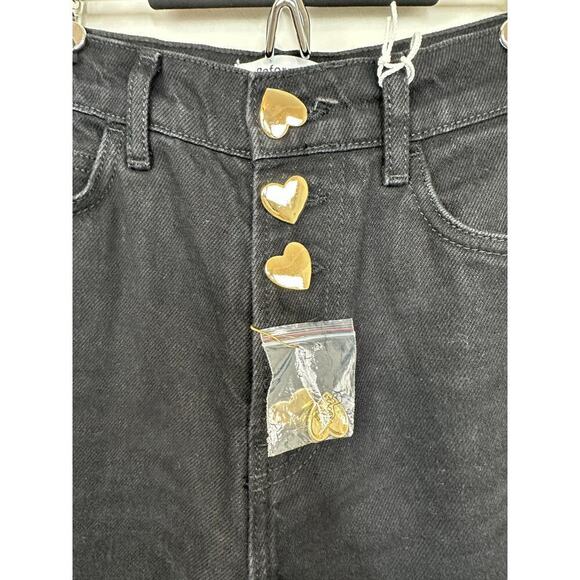 Reformation Cynthia Gold Button High Rise Straight Jeans Size 24 NWT - Picture 14 of 14